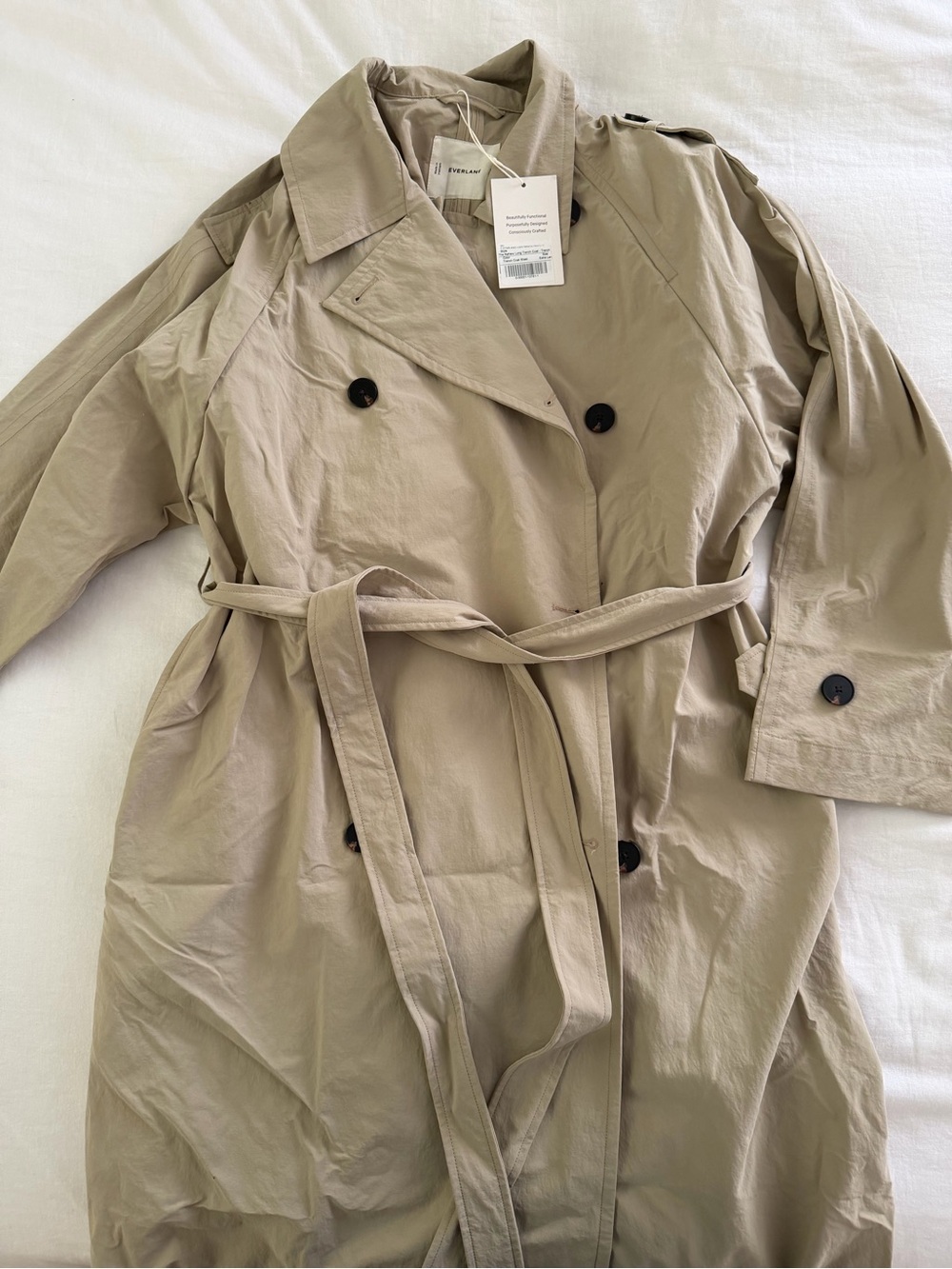 Everlane ReNew Oversized Belted Trench Coat - Khaki Tan - Size XL